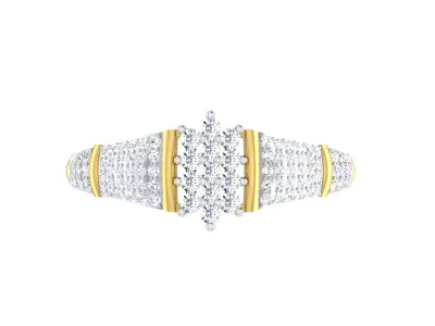 Light Weight Gold Diamond Rings-R-4139 3D print model