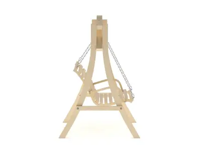Wooden Swing Chair 01 3D model