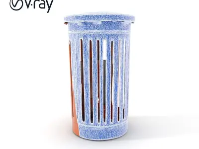 Outdoor Trash Bin Model Pack with Detailed LODs Low-poly 3D model