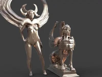 Egyptian Female Seth sculptures  3D model
