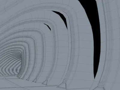 Sci Fi Tunnel Low-poly 3D model order