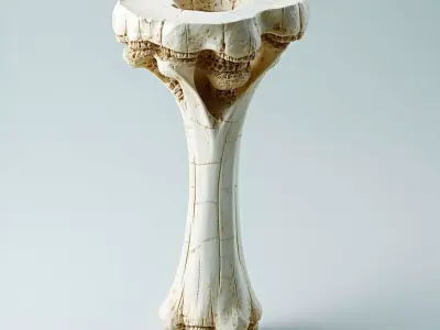 Stylized Alien Bone Artifact 3D Model Low-poly 3D model