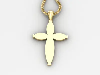 Light Gold 18K Cross Pendant 1CP084 3D print model