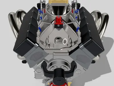 SBC Small Block Chev Drag Street 3 versions NA NOS Injected 3D print model