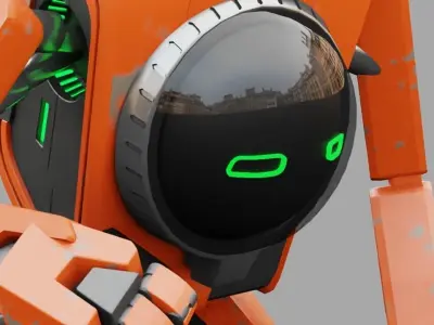 Toon robot rigged character 3D model