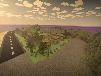 Minecraft world Low-poly 3D model