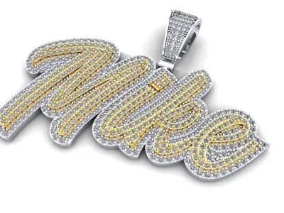 Mike double layer pendant 3D print model 3D print model