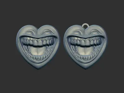 valentines smile heart pentant  3D print model