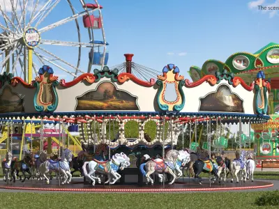  Amusment Park Carousel 