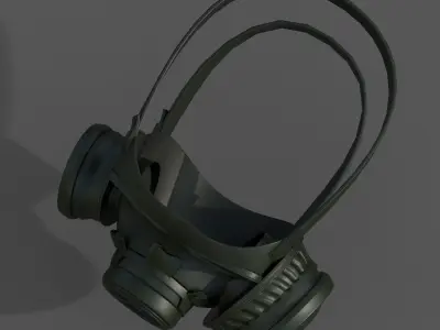 gas mask helmet scifi futuristic Low-poly 3D model Low-poly 3D model