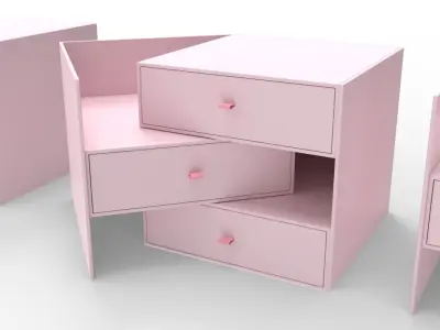 Three Drawers Gift Box 3D model
