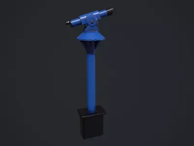 Blue Beach Telescope Low-poly 3D model