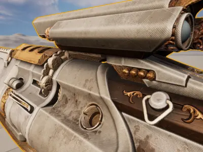 steampunk tri shot assault rifle Low-poly 3D model