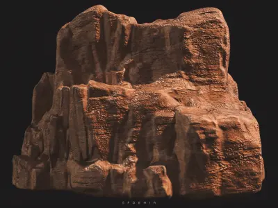 Desert Cliff Mountain 3D Model Low-poly 3D model