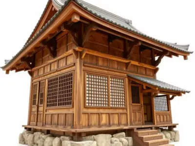Wooden Pagoda Architecture model pack Low-poly 3D model