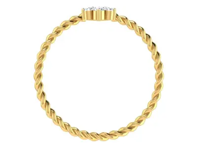 Light Weight Yellow Gold Diamond Ring  -EZ LR-31 3D print model