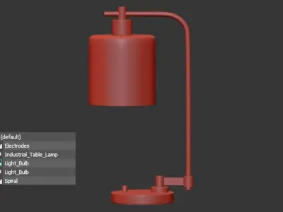 Industrial Table Lamp Low-poly 3D model