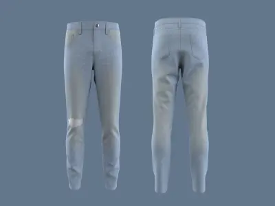 Men Denim Pant Light Blue 3D model