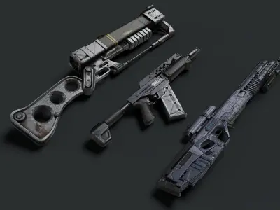 Sci-Fi Gun Pack - Production Ready 3D model