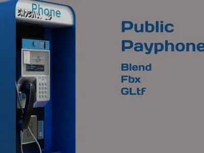 Payphone Low-poly 3D model buy