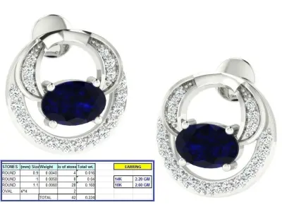 Earring Pendant Set 3dm STL OBJ FBX Render Details 3D print model order