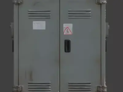 Weathered Industrial Utility Cabinet 3D Model Low-poly 3D model