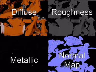 Chestnut Mechanical Horse model pack Low-poly 3D model