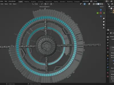 3D Sci-fi Space Station Low-poly 3D model