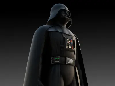 Darth Vader Armored Villain 3D Model Rigged Game-Ready Low-poly 3D model