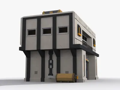 Sci-Fi Industrial x7 Low-poly 3D model
