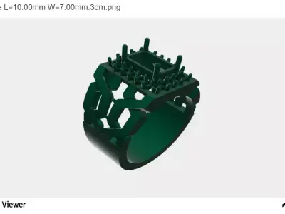 Men Ring With Emerald Cut Center Stone 3D print model