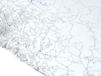 Sochi Road Network and Streets 3D model