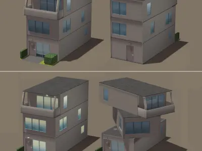Modular House Low-poly 3D model