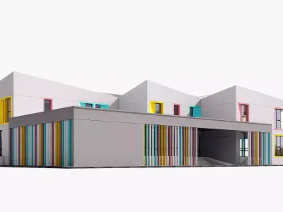 kindergarten Low-poly 3D model