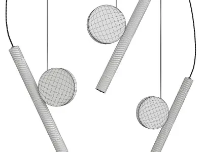 DROTT B modern pendant light - gold Low-poly 3D model