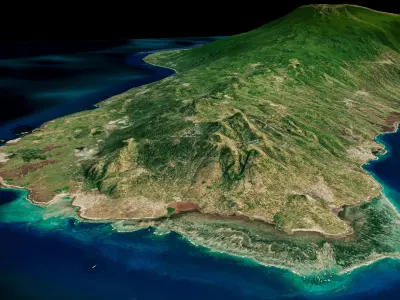 grande comore Island 3d model terrain 3D model