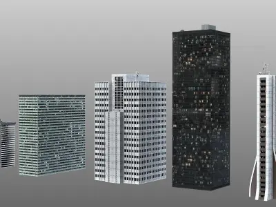 City Building Kitbash Pack 3D model
