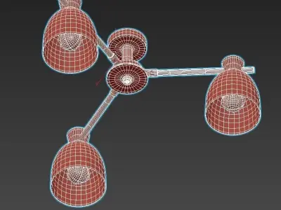 FOLKE three light fixtures wood 3D model