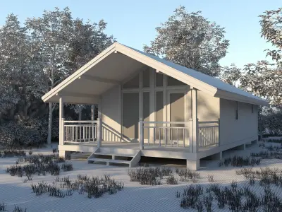 Small Wooden House For Nature Living Low-poly 3D model