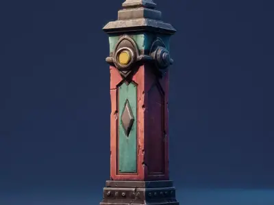Stylized Bollards 3D model