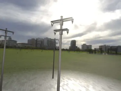 Wooden Electricity Pole without Ladder - Object 024 Low-poly 3D model