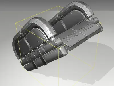 Futuristic Stairs - 31 - Basic Textures Low-poly 3D model