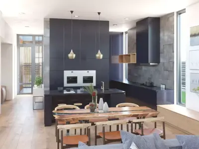 Modern Interior Exterior Courtyard House 3D model