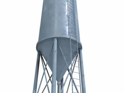 Water tanks pack 4 Low-poly 3D model