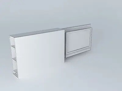 TV panel with sliding door TV 32 3D model