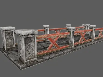 bridge stone Low-poly 3D model