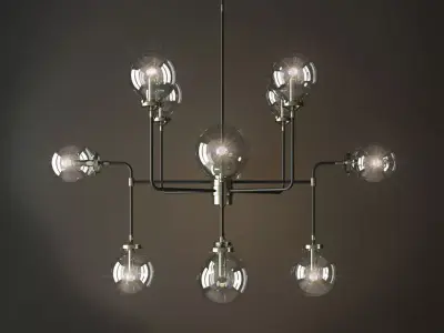 bistro globe clear glass 12 nickel 3D model