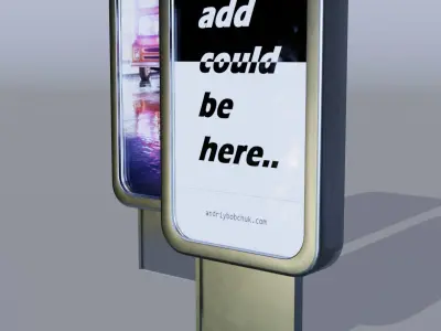 Billboard mockup of Low-poly 3D model