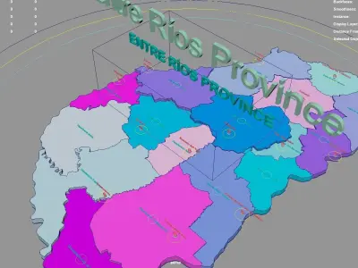 Entre Rios Province  Argentina map region geography political 3D model