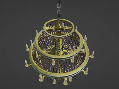 Big Candle Chandelier 3D model